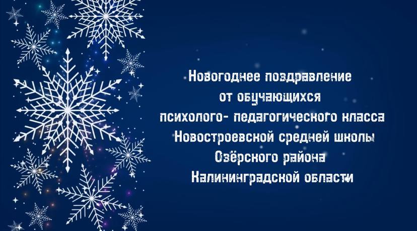 Новогоднее поздравление от обучающихся психолого- педагогического класса Новостроевской средней школы Озёрского района Калининградской области.